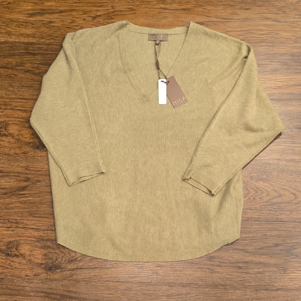Milano Olive Knit Top
